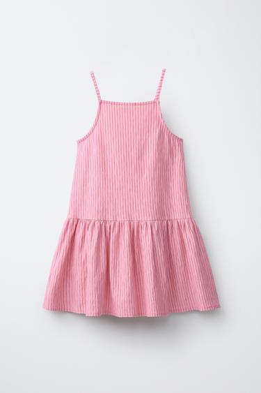 STRIPED PRINT DRESS - Bubble gum by Zara - Image 1