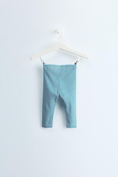 Zara Timeless - Striped Print Leggings — Duck blue 2