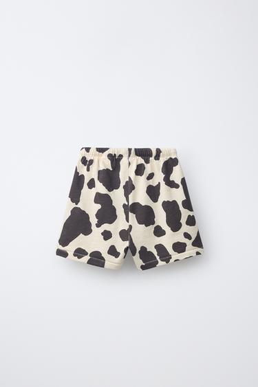 SHORT EN MOLLETON À IMPRIMÉ VACHE - Multicolore de Zara - Image 1