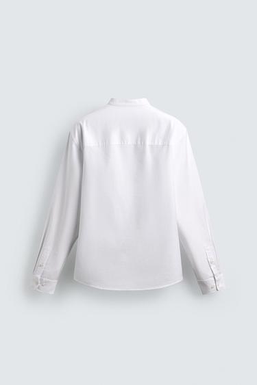 CHEMISE OXFORD À COL BANDE - Blanc de Zara - Image 6