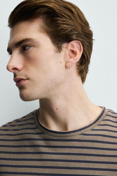 WASHED STRIPED T-SHIRT - Green / Blue by Zara - Image 4