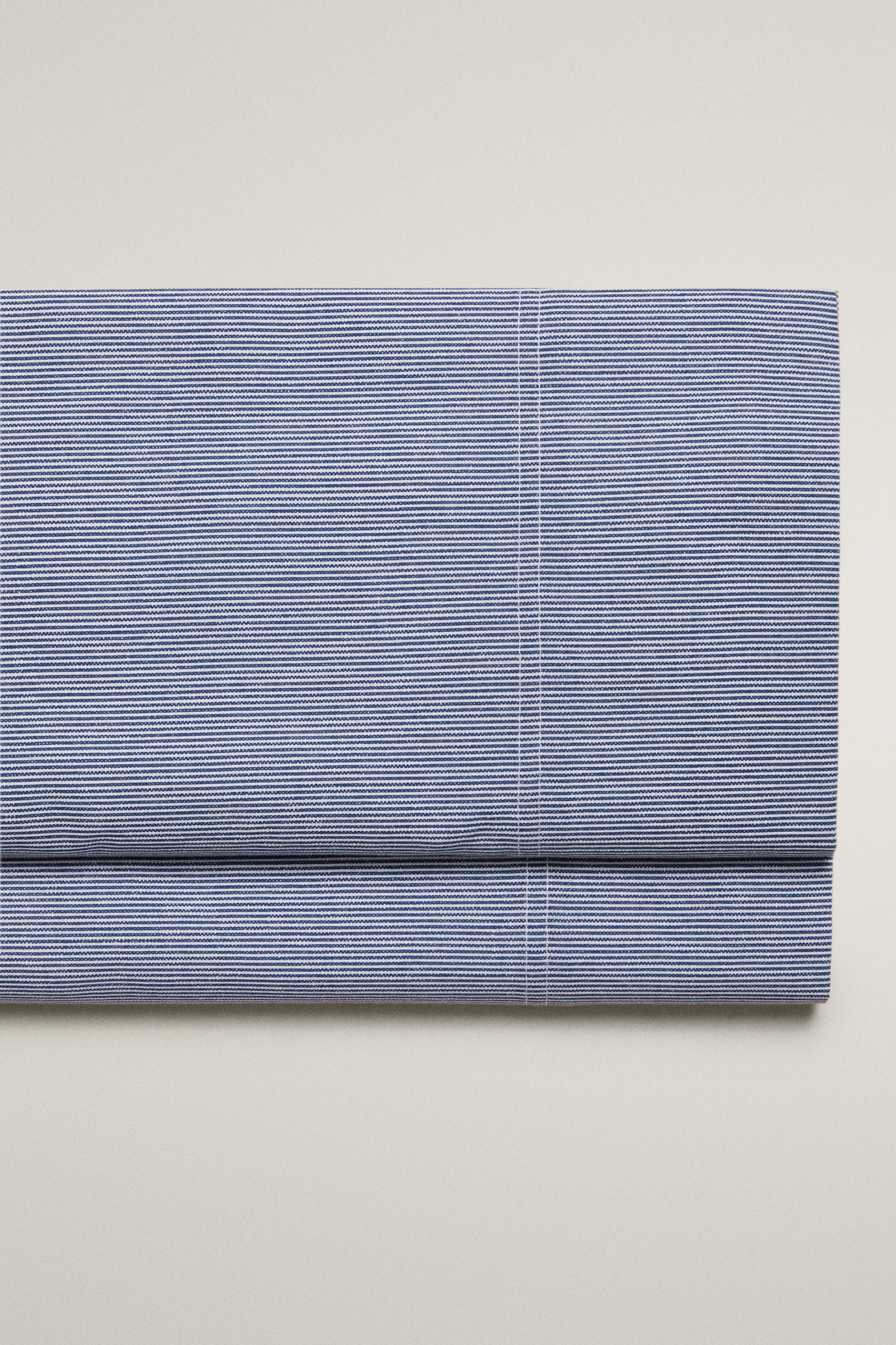 STRIPED FLAT SHEET — Blue