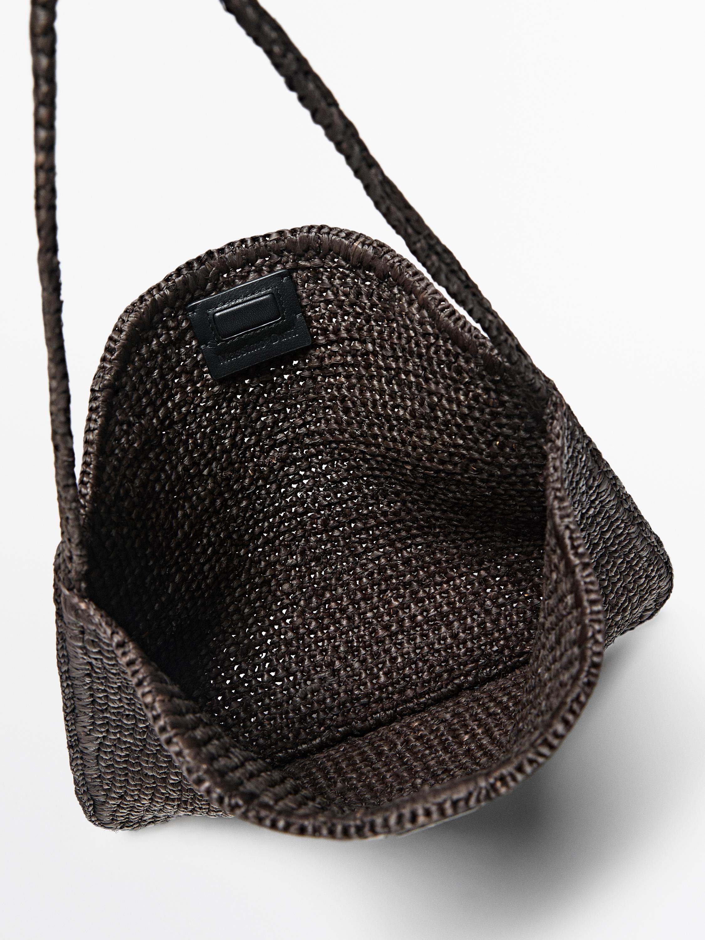 Petit sac épaule raphia