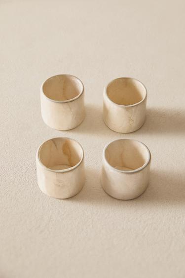 PACK OF SHELL NAPKIN RINGS (PACK OF 4) - Light beige by Zara