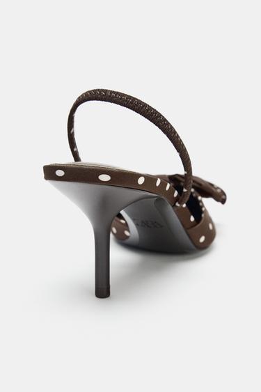 CHAUSSURES À TALONS IMPRIMÉ À POIS ET NŒUD - Multicolore de Zara - Image 5
