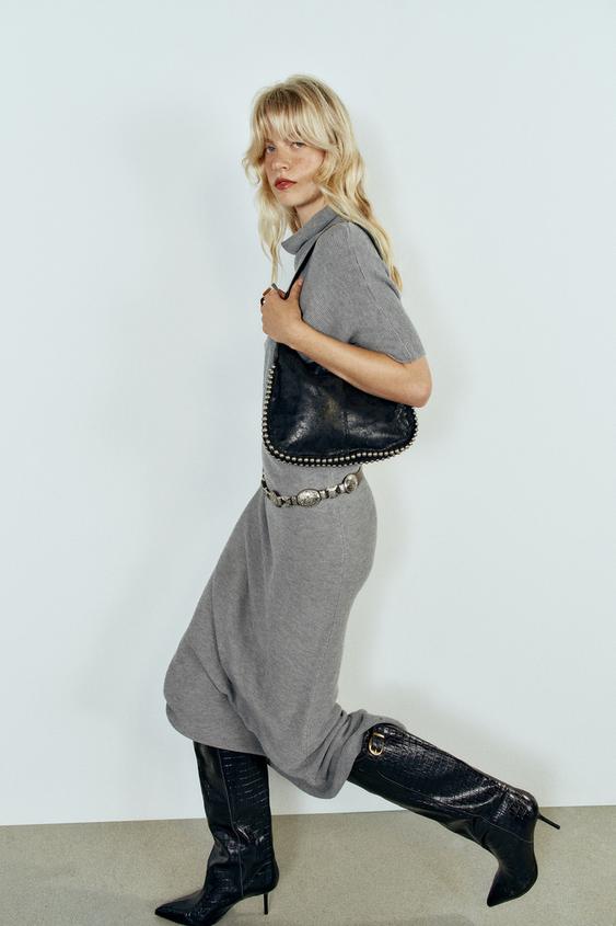 SAC PORTÉ ÉPAULE À DÉCORS - Noir de Zara - Image 0