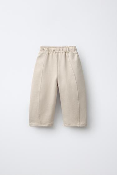 VARSITY BARREL PANTS — Light beige 2