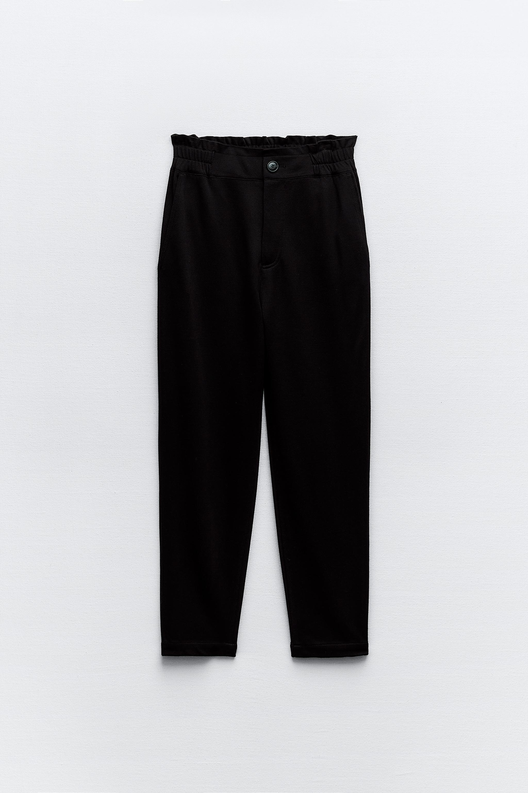 Public Desire Curve paperbag high waist pants in black