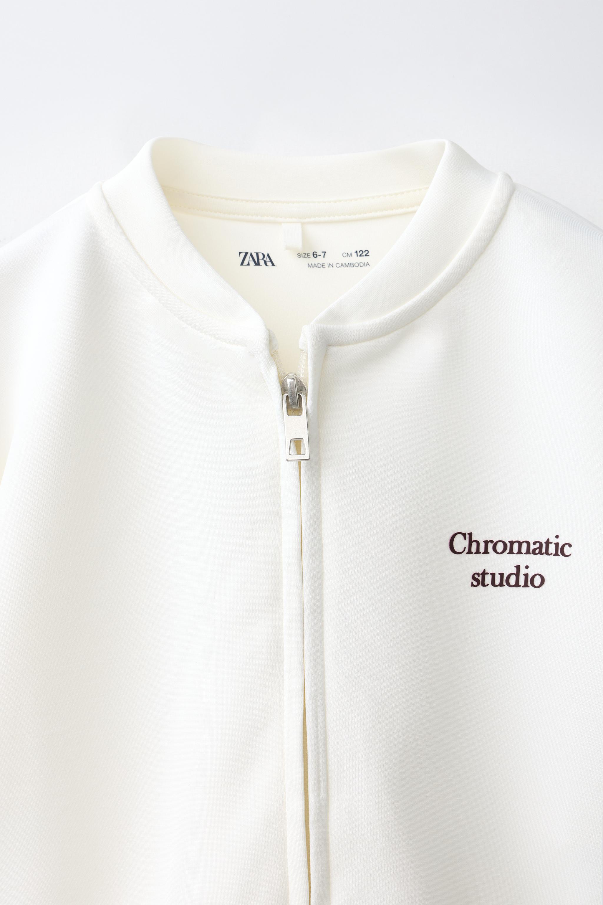 SPORTY BOMBER SWEATSHIRT - White | ZARA United States