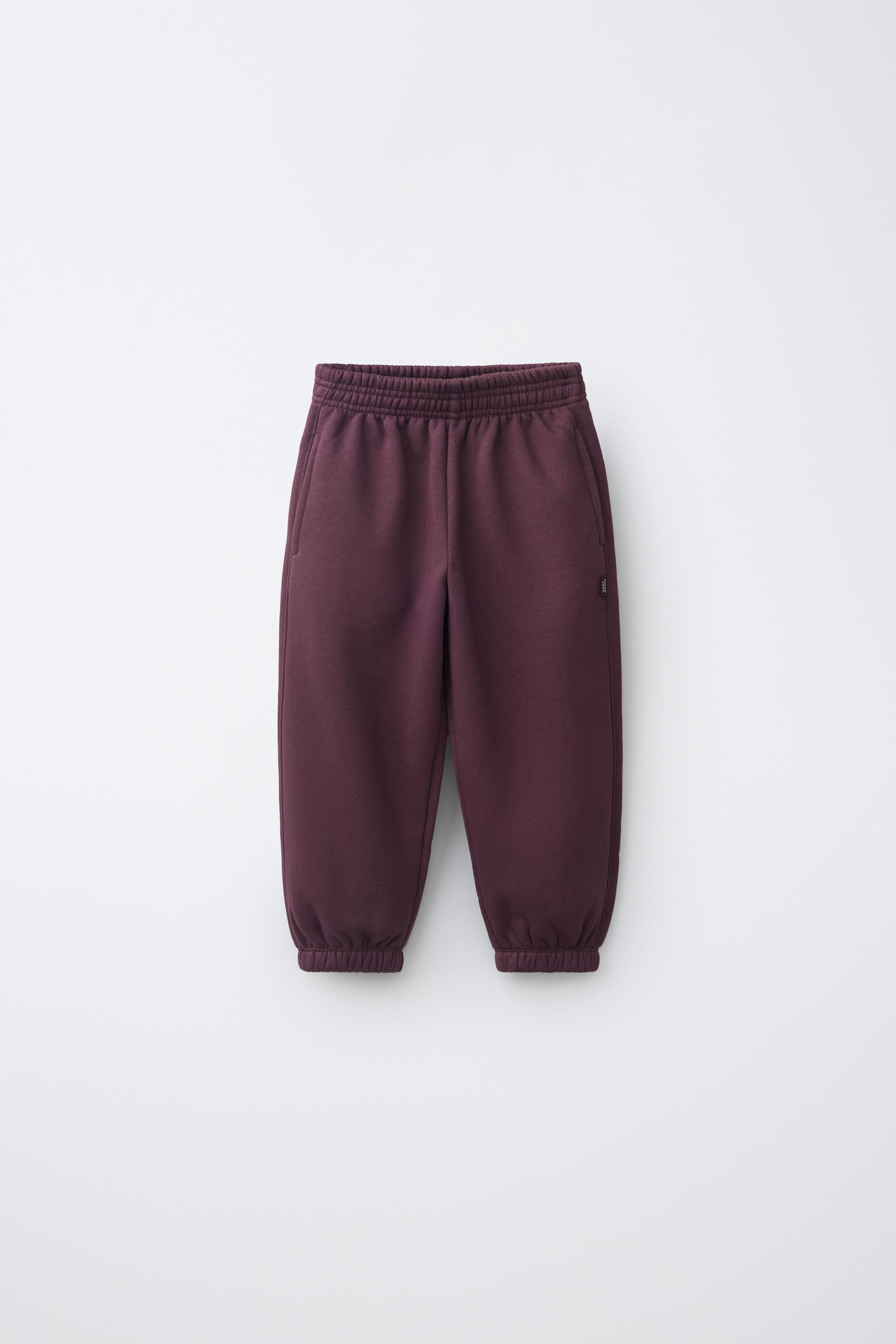 SOLID JOGGING PANTS — Maroon