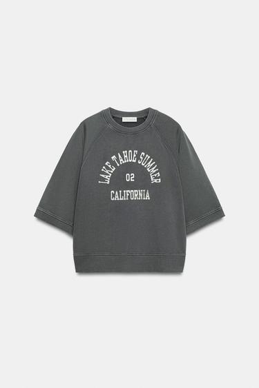 SLOGAN SWEATSHIRT - Charcoal by Zara