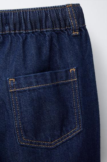 PANTALON EN DENIM LARGE - Indigo de Zara - Image 3