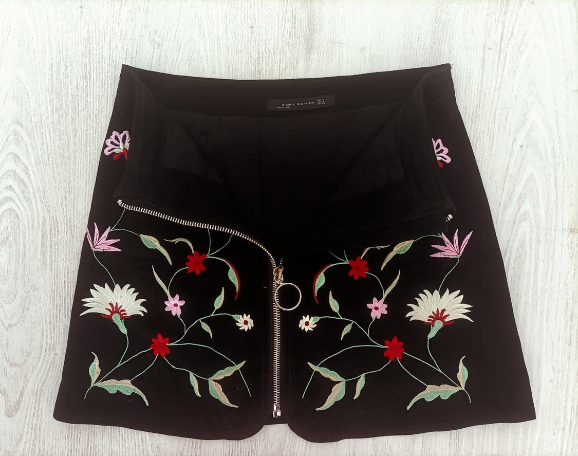 SUEDE MINI SKIRT WITH PRINT - Image 4