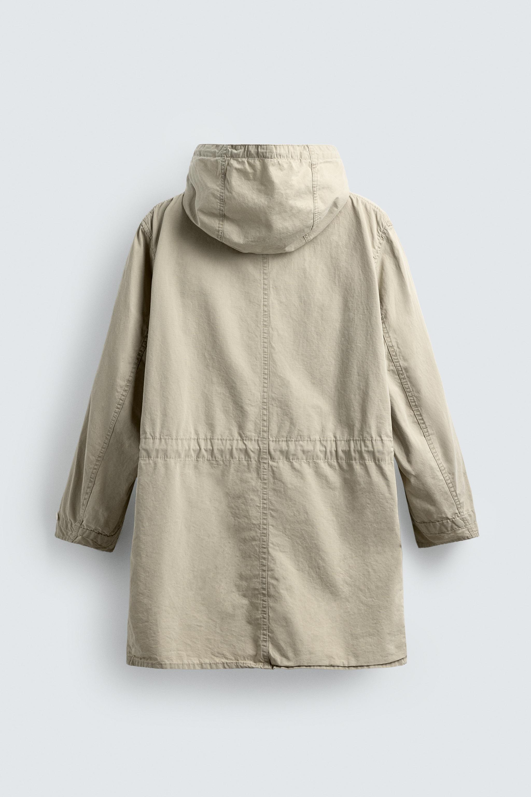LIGHTWEIGHT SHORT COTTON PARKA - Gray green | ZARA Canada