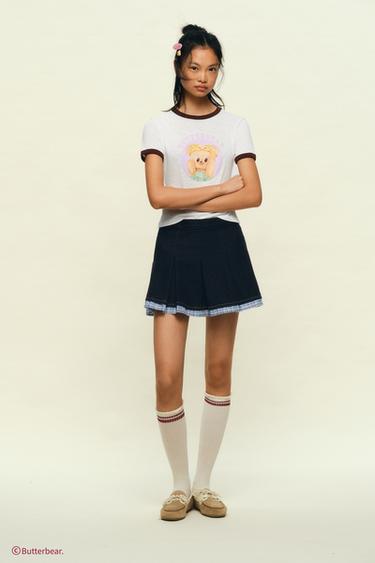 BUTTERBEAR © CONTRAST T-SHIRT - Ecru by Zara - Image 0