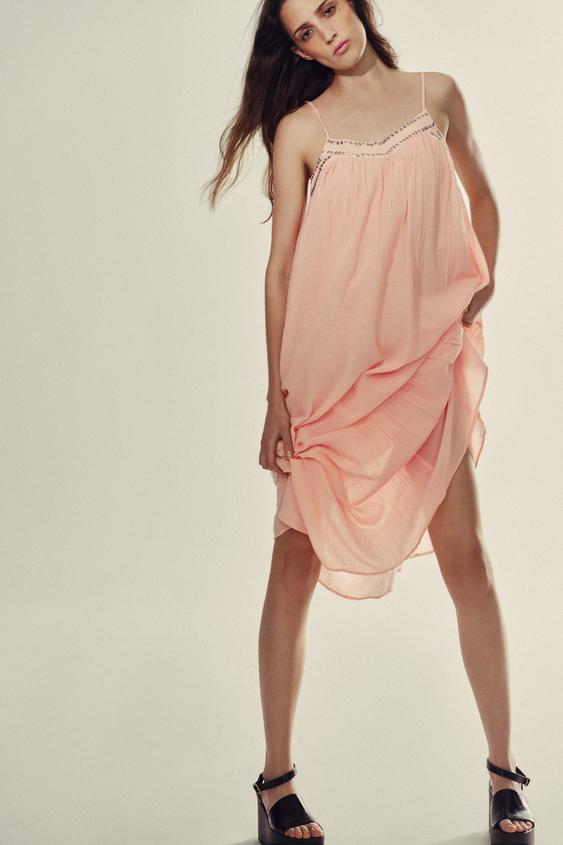 STUDDED GAUZE MIDI DRESS from Zara - $69.90
