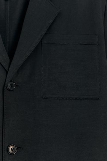 STRAIGHT LINEN BLEND COAT 50TH ANNIVERSARY - Black by Zara - Image 3