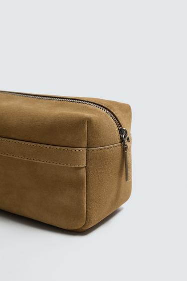 LEATHER TOILETRY BAG - Tobacco Brown by Zara - Image 2