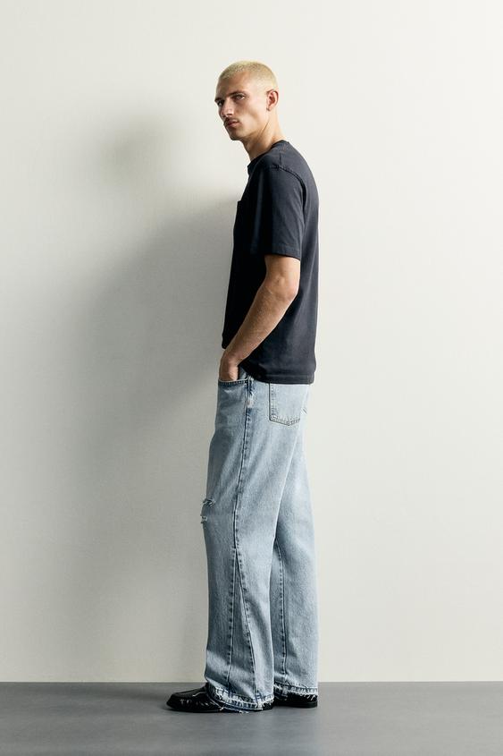 JEAN FLARE DÉCHIRÉ - Bleu clair de Zara - Image 3