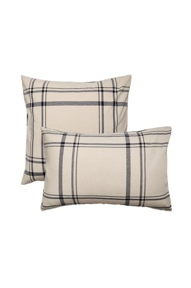 Zara REVERSIBLE CHECK PILLOWCASE - Blue
