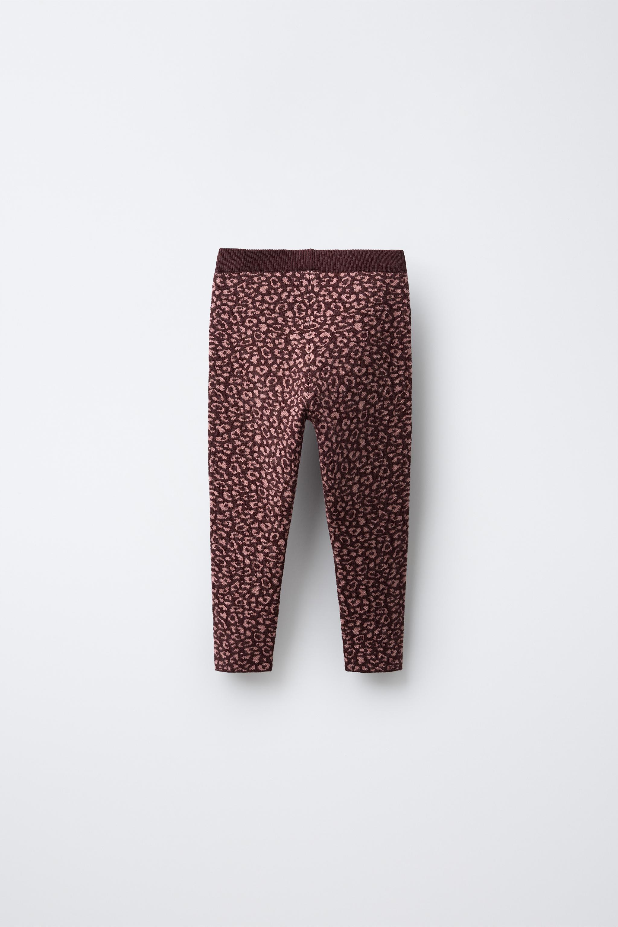 KNIT ANIMAL PRINT LEGGINGS