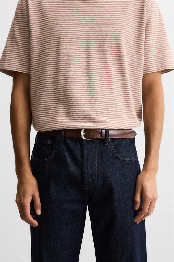 CINTURÓN PIEL EFECTO ARRUGADO