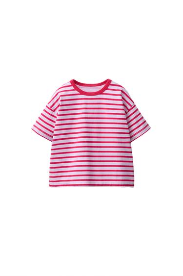 Zaras RANDIG T-SHIRT - Röd