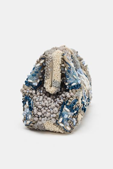 BEADED CLUTCH - Blue by Zara - Image 3
