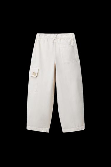 PANTALÓN CARGO ESPIGA - Crudo de Zara