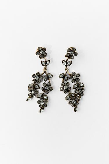 WATERFALL FLOWER JEWEL EARRINGS - Golden by Zara