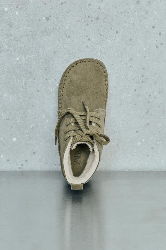 КОЖАНЫЕ БОТИНКИ BAREFOOT НА ПОДКЛАДКЕ — Зеленый от Zara — изображение 0