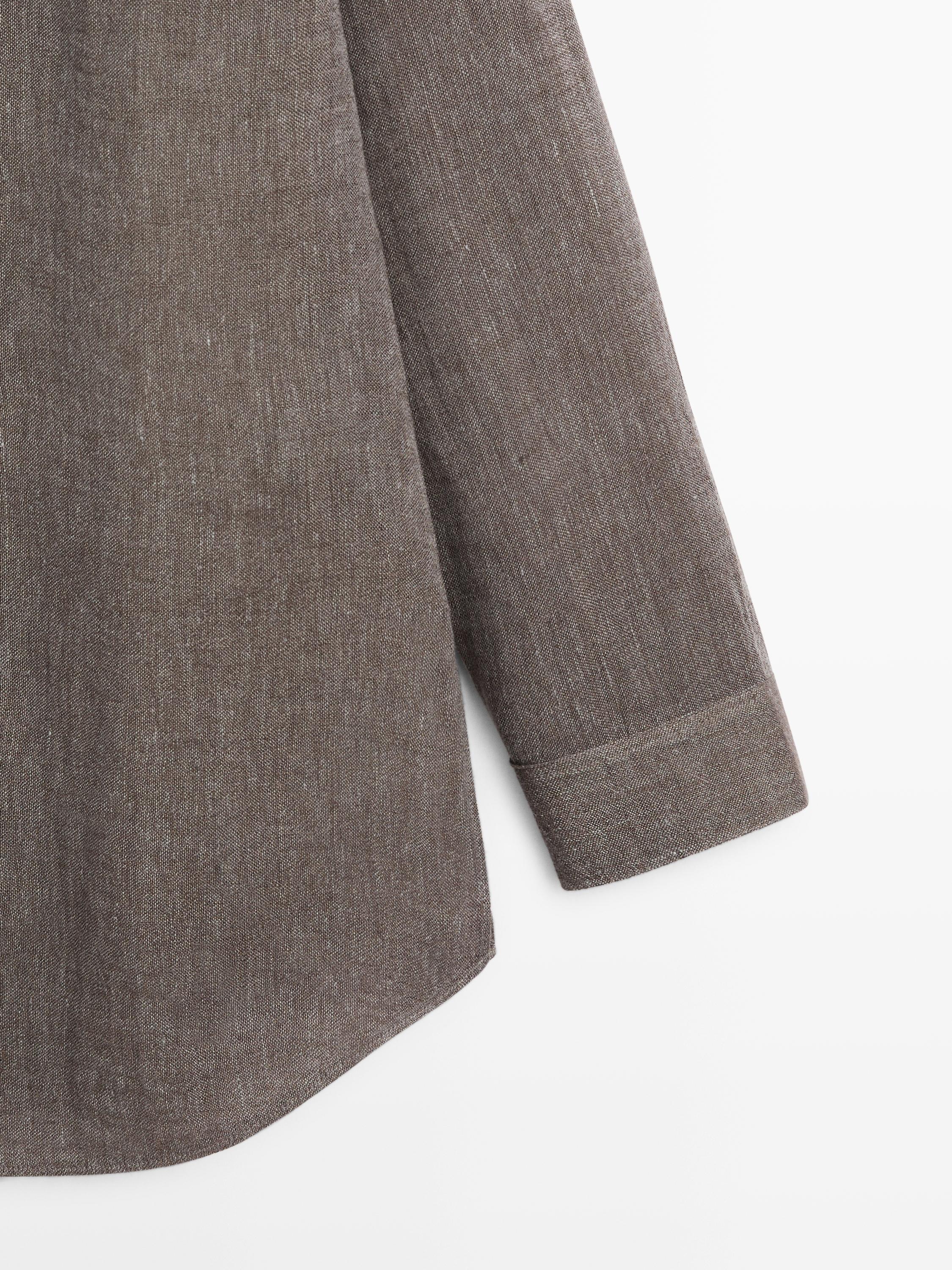 Flowing linen blend shirt with button details