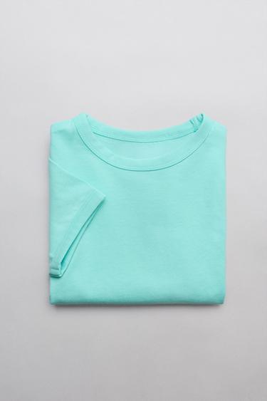 PLAIN T-SHIRT - Turquoise by Zara