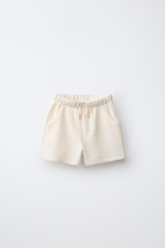 SHORT CONFORT TEXTURÉ - Écru de Zara - Image 0