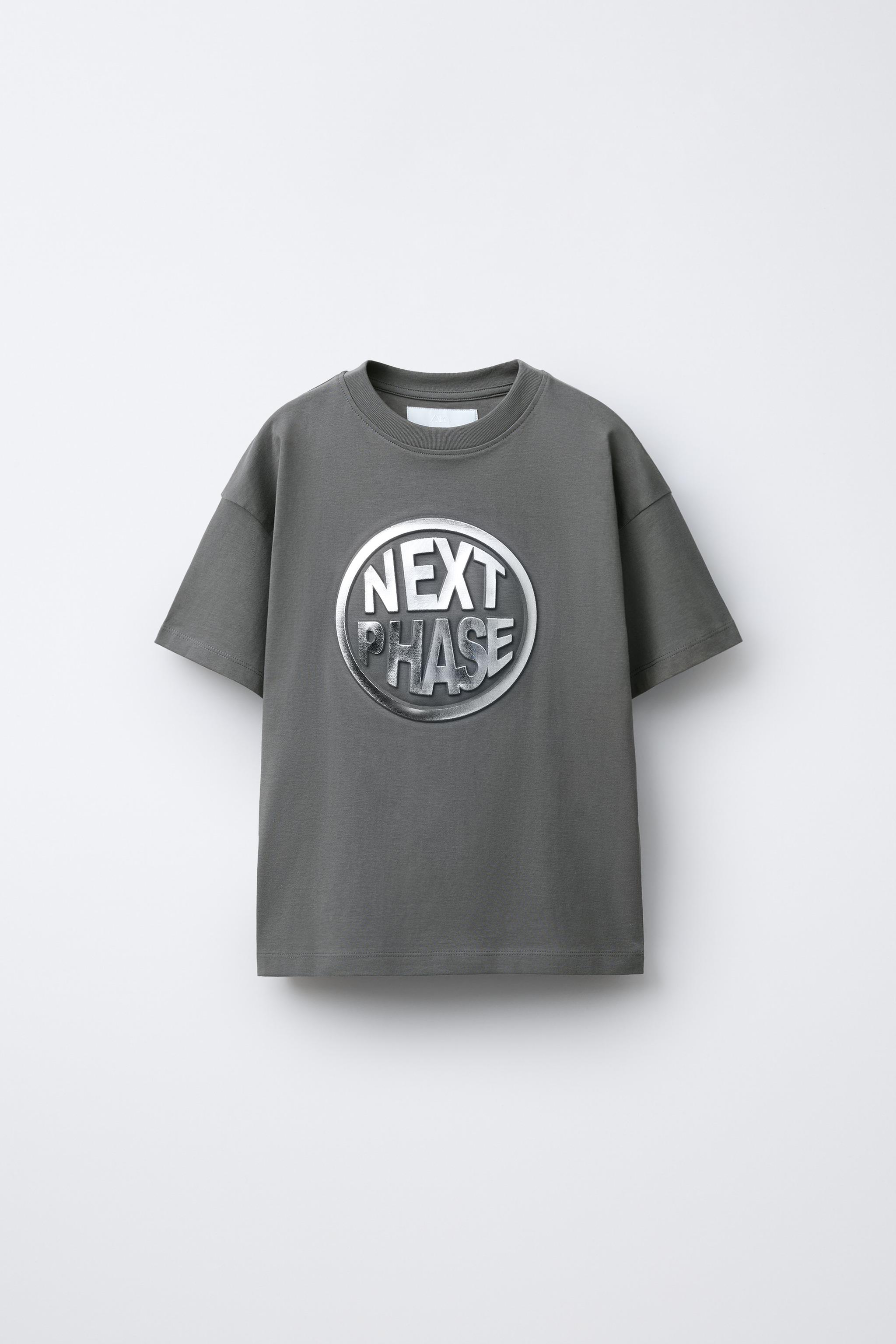 男の子用tシャツ ZARA プリンス グラフィックTシャツ L 黒 プリント