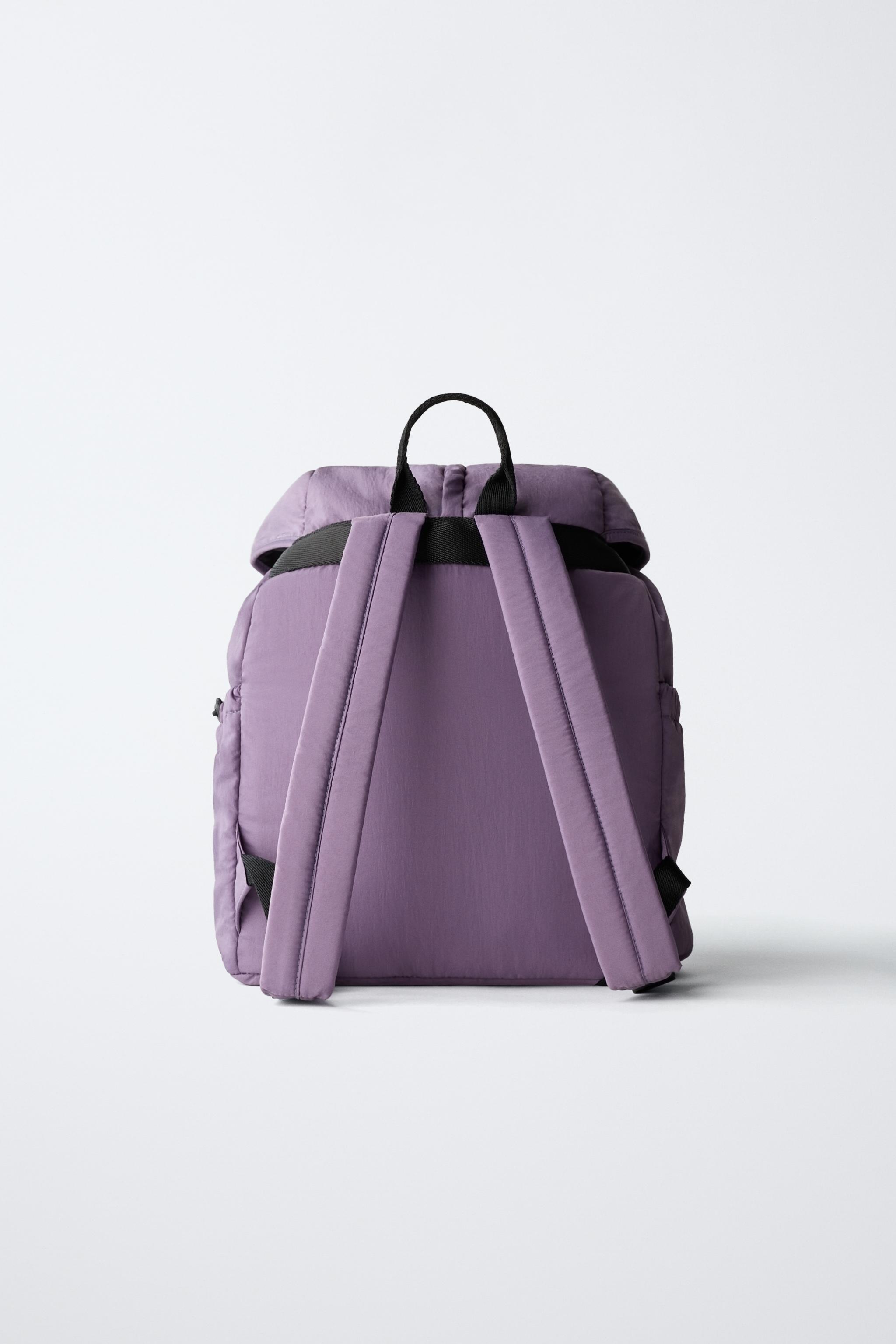 NYLON BACKPACK WITH BOW DETAIL - Mauve Purple | ZARA Singapore