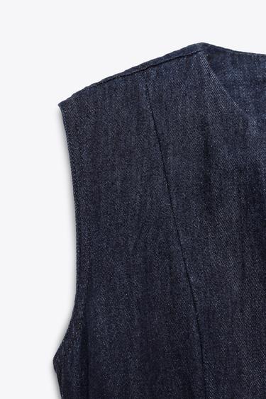ROBE MIDI EN DENIM ZW COLLECTION - Bleu de Zara - Image 7