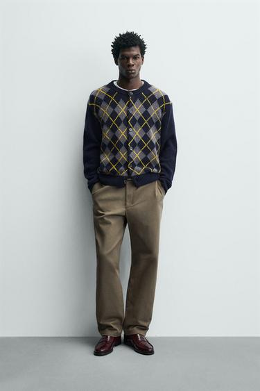 TEXTURED STRAIGHT-LEG TROUSERS - camel by Zara