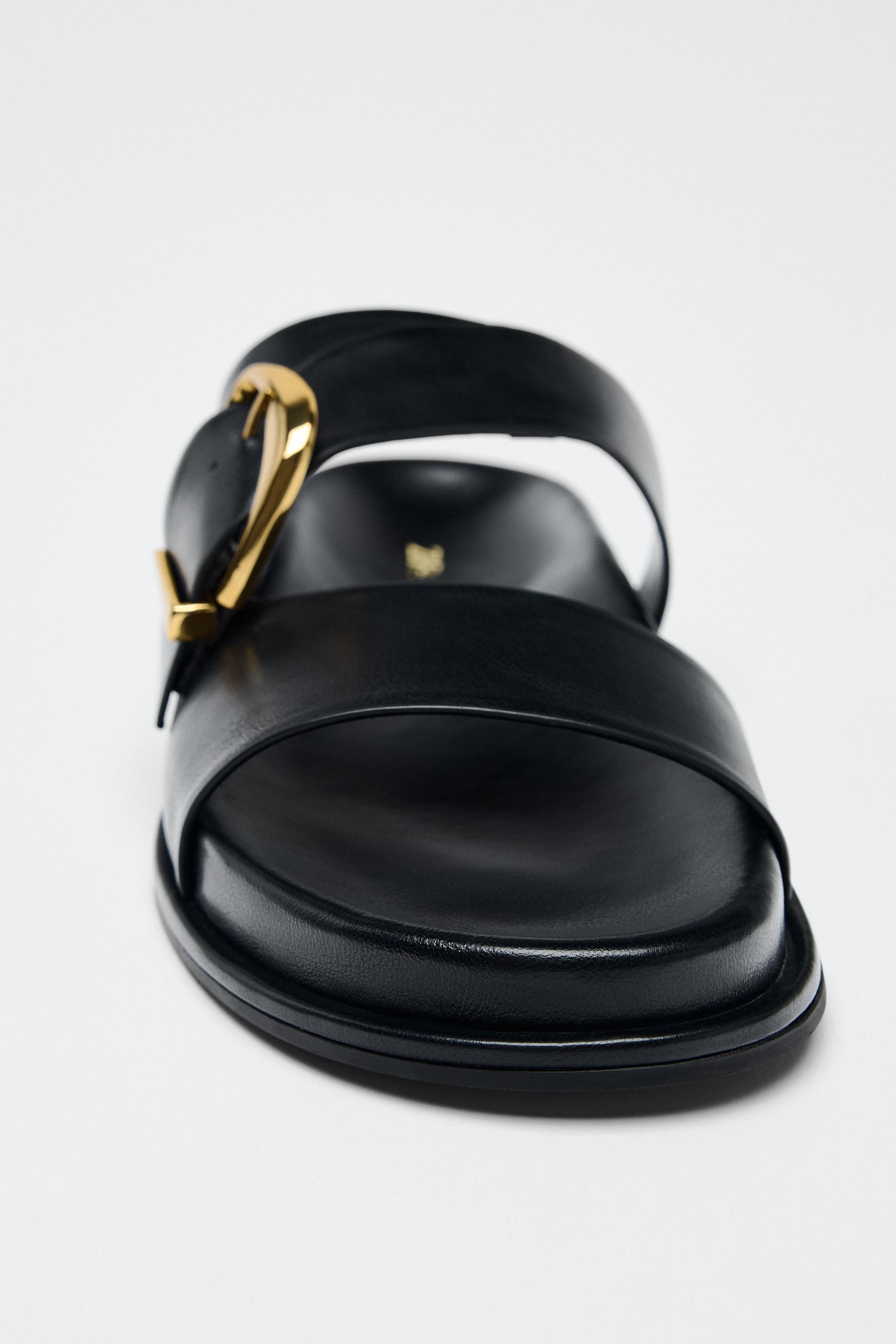 バックル フラットサンダル - ブラック | ZARA Japan / 日本