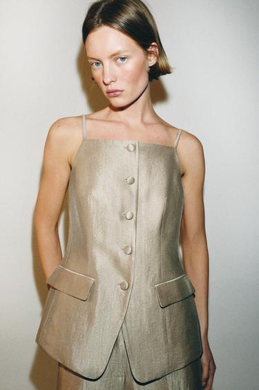 FITTED BUSTIER WAISTCOAT - Cava by Zara