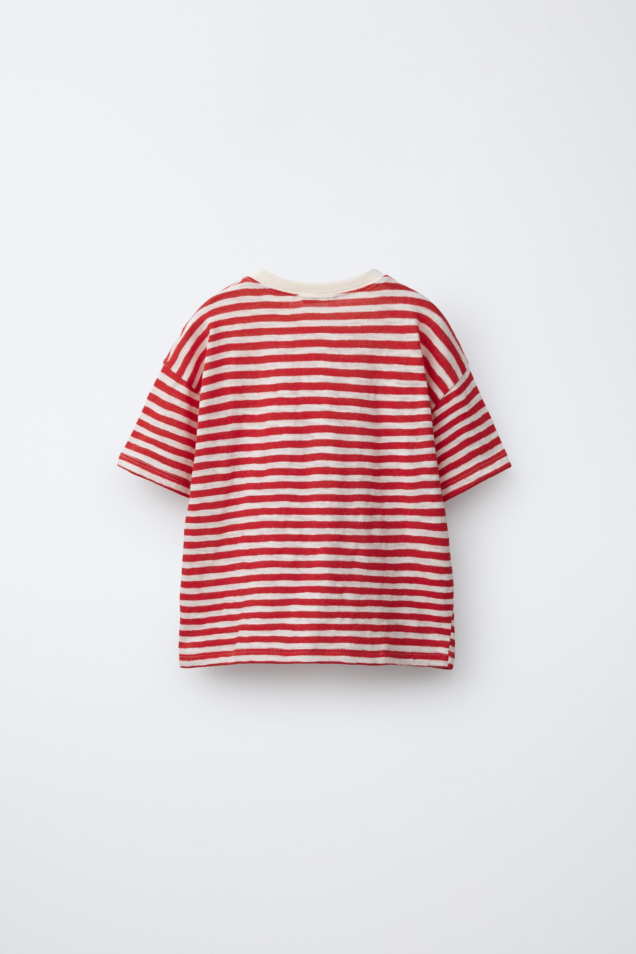 EMBROIDERED FISH STRIPED T-SHIRT