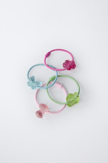 FOUR-PACK OF SHAPED SCRUNCHIES - Pink by Zara - Image 1