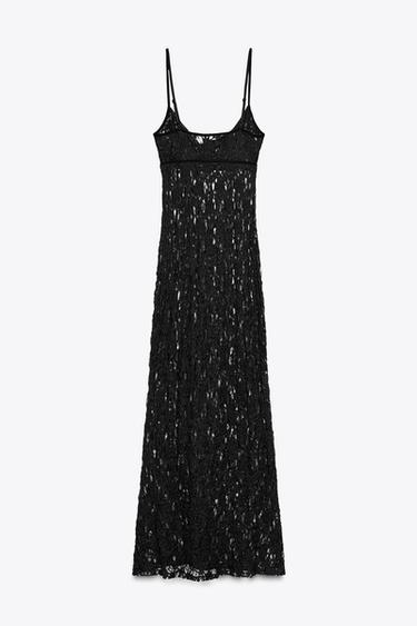 ROBE LONGUE EN DENTELLE - Noir de Zara - Image 6