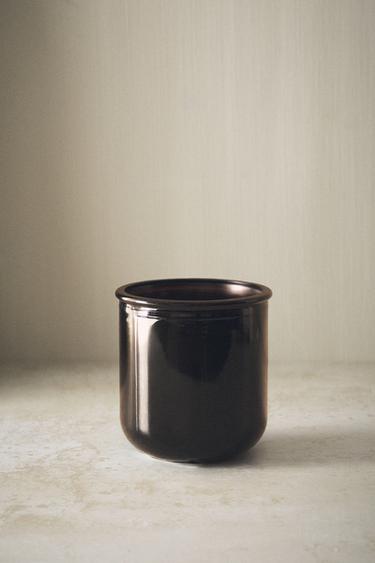 DARK GLASS TOOTHBRUSH HOLDER - Brown by Zara - Image 4