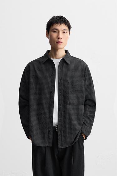 Zara 軟質棉質襯衫 - 黑色