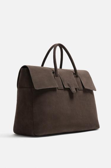 LEATHER HANDBAG - Brown by Zara - Image 3