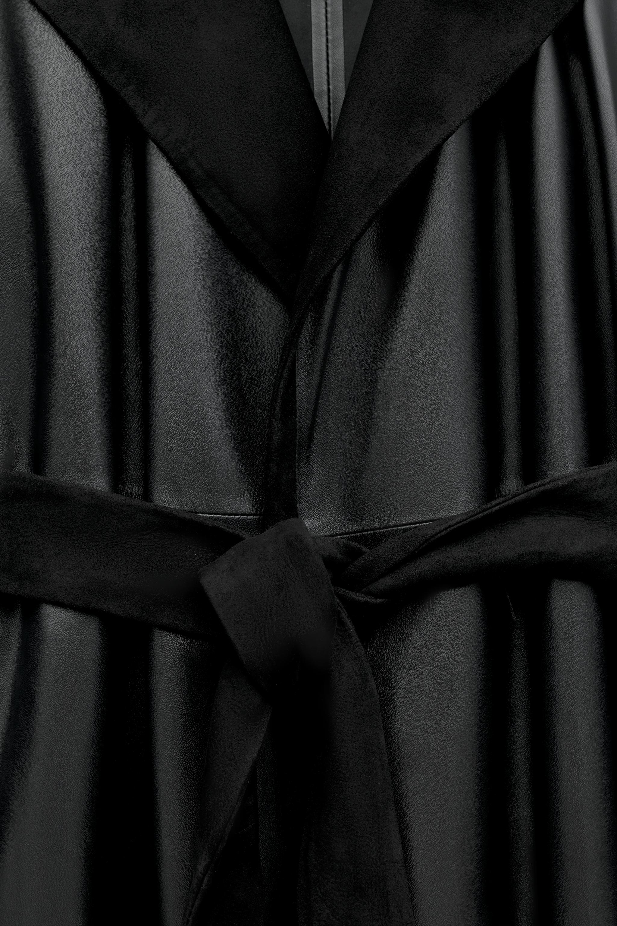 ZW COLLECTION 100% LEATHER COMBINED COAT
