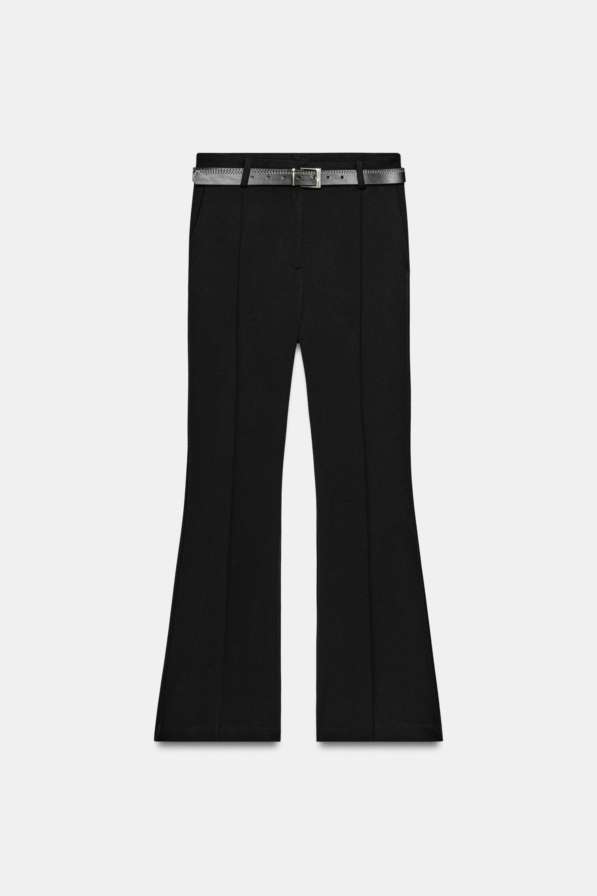 BELTED FLARE PANTS