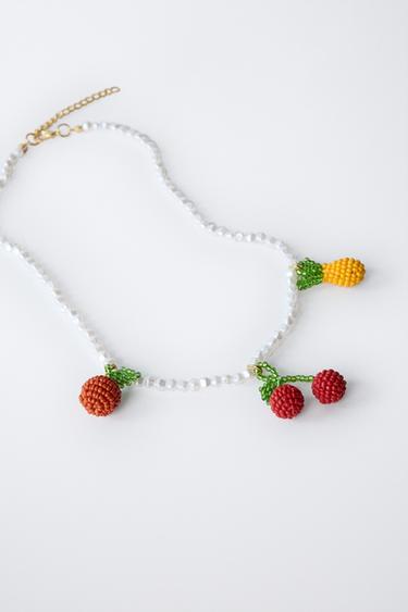 BEADED NECKLACE WITH FRUIT PENDANTS -  by Zara - Image 1