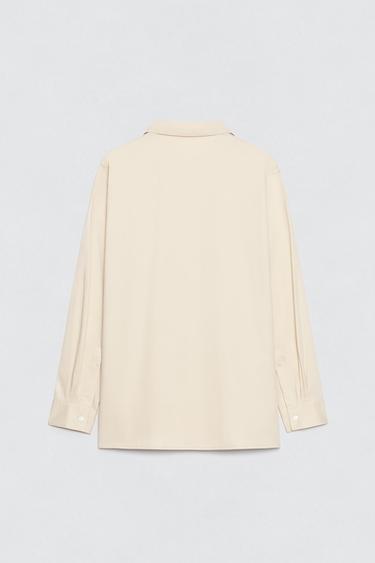 CHEMISE EN POPELINE COUPE DÉCONTRACTÉE SOSHIOTSUKI X ZARA - Vanille de Zara - Image 3